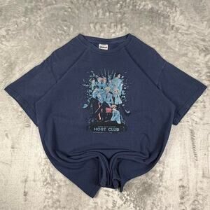 Rare Distressed Vintage Y2K Ouran High School Host Club Navy Graphic T-shirt M
